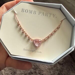 Rose Gold and rose quartz Pendant Necklace